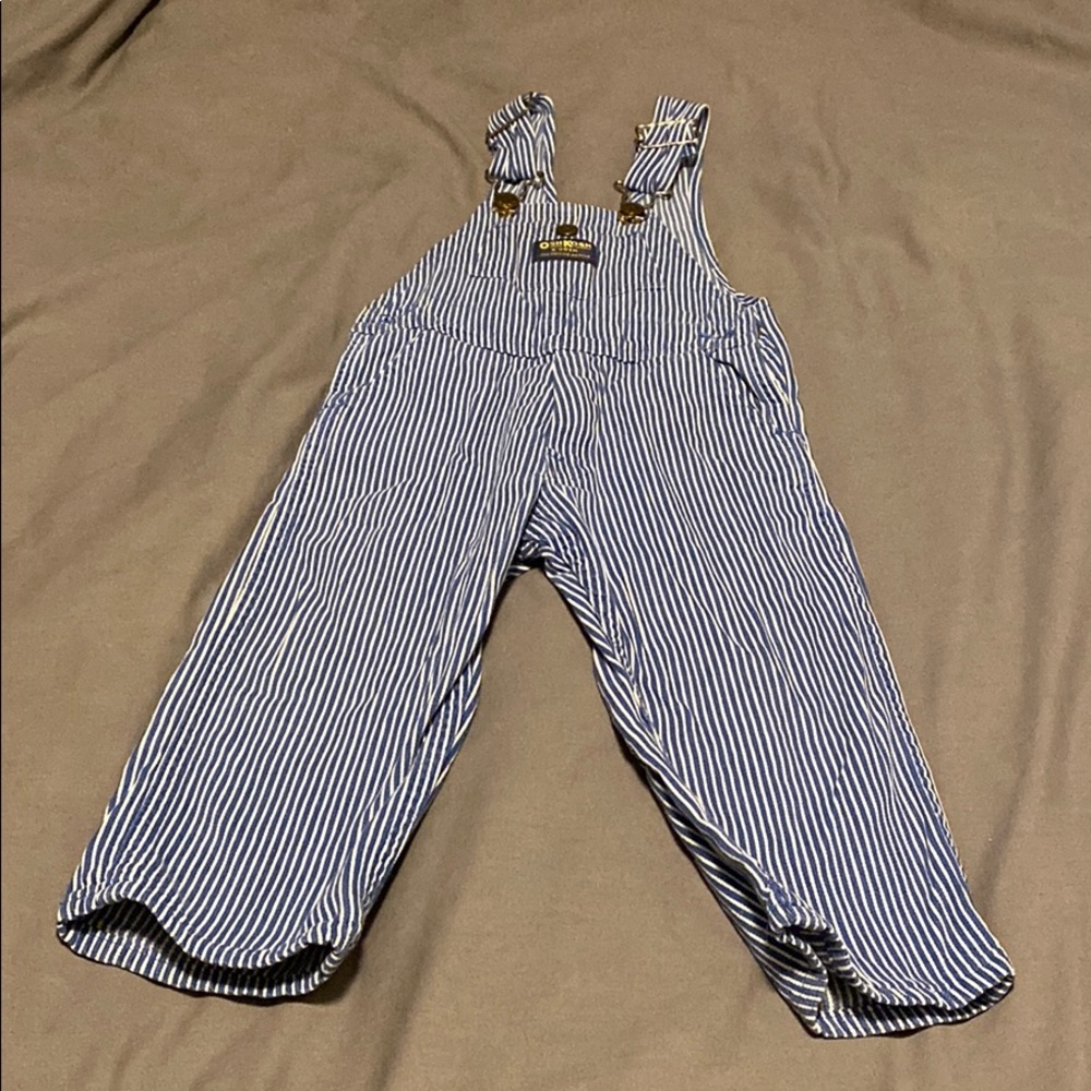 Vintage Oshkosh Bgosh stripe overalls 3T vestvbak